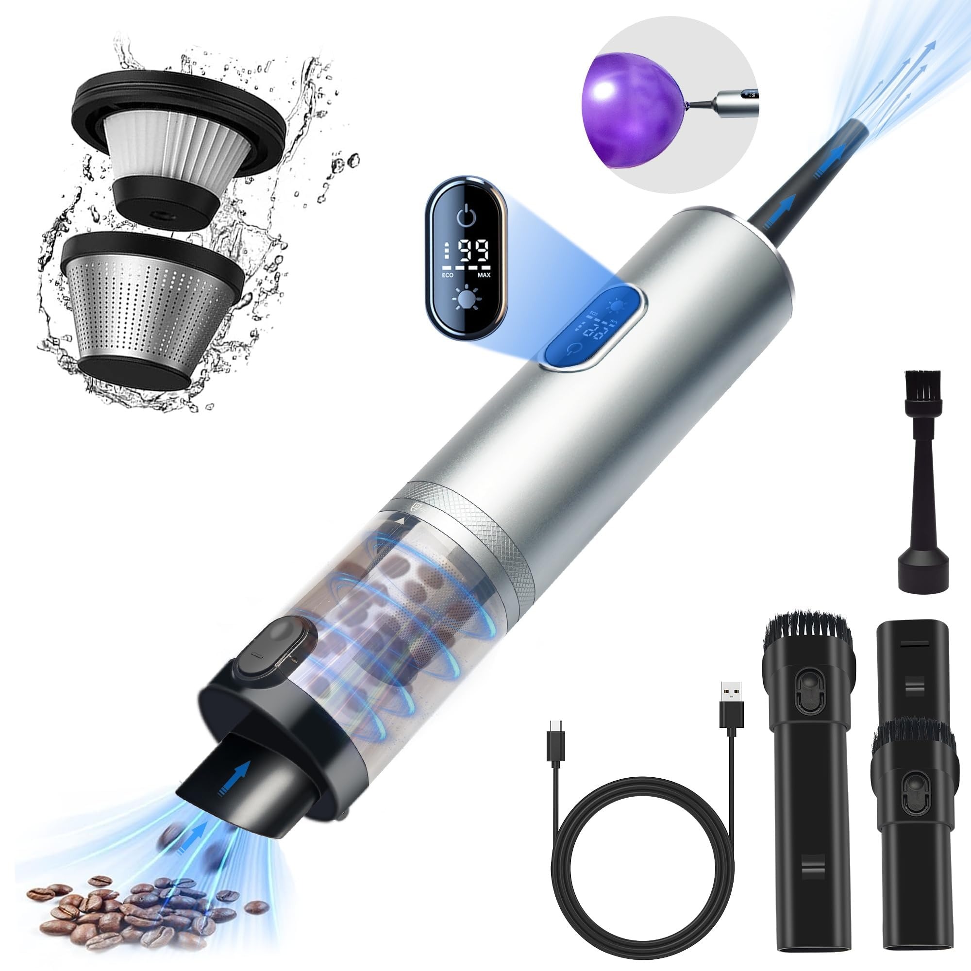 Portable Cordless Handheld Vacuum Cleaner with Powerful Suction for Car & Home