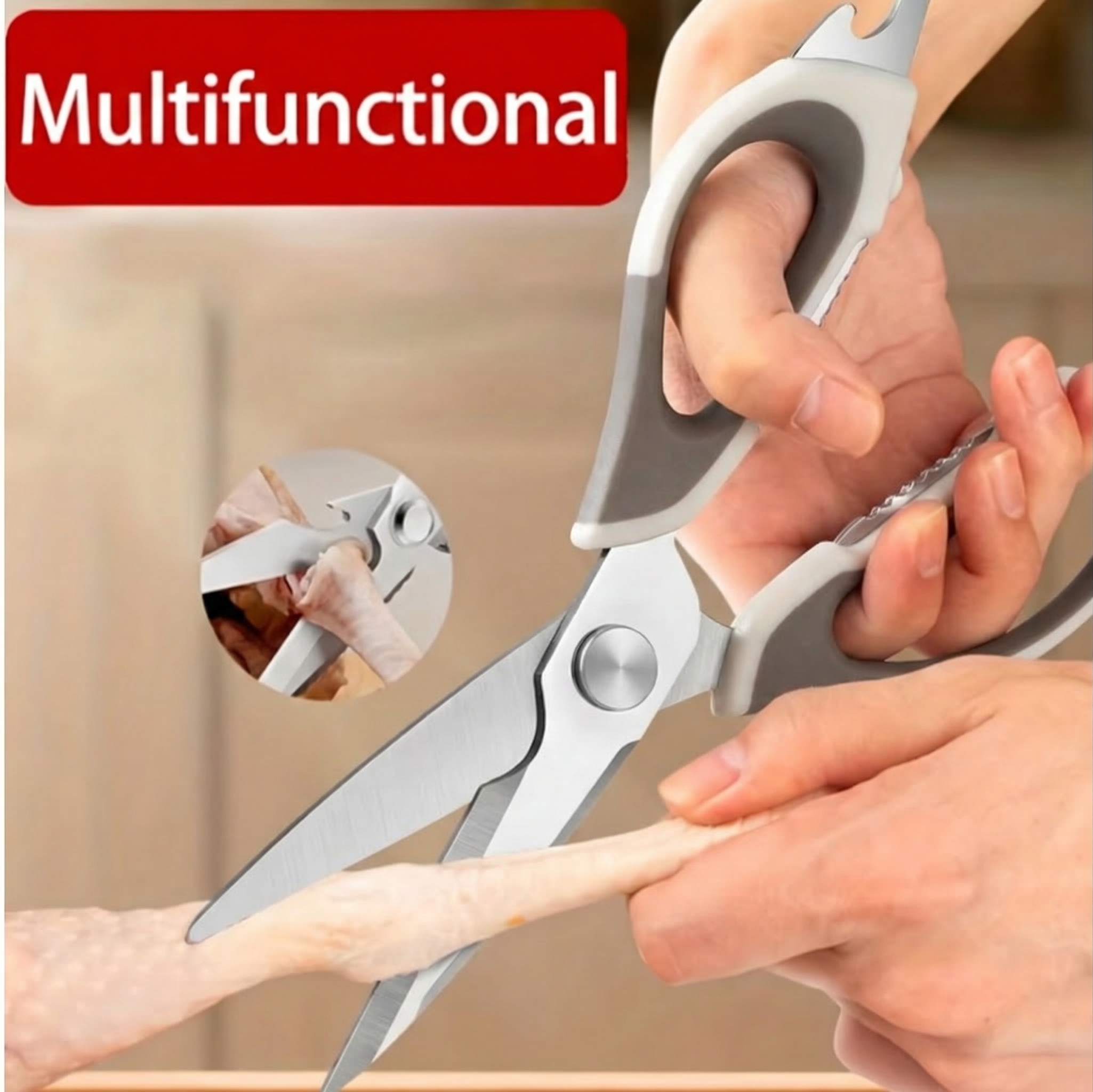 Magnetic Kitchen Shears for Chicken Bones & Baby Food Stainless Steel Heavy Duty Scissors