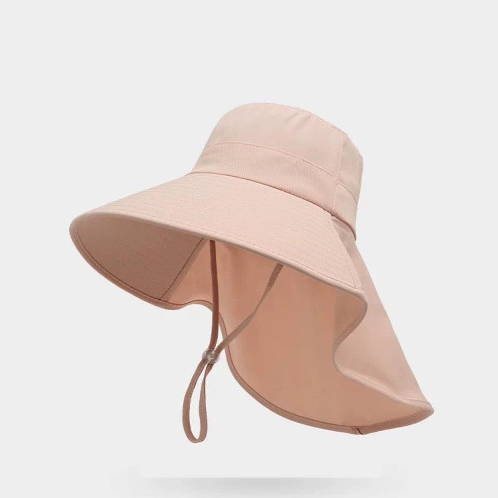 UV Shield Ponytail Sun Hat with Neck Flap Wide Brim Sun Protection Hat for Outdoor Travel