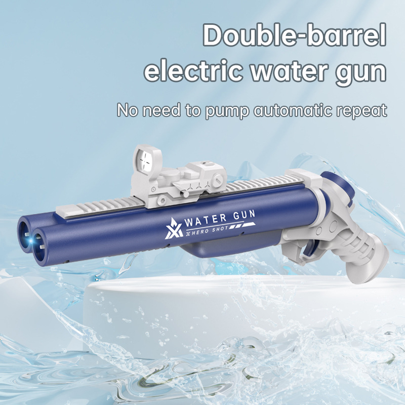 Electric Automatic Double Tube Water Gun Rechargeable Kids Water Blaster Toy for Outdoor Fun