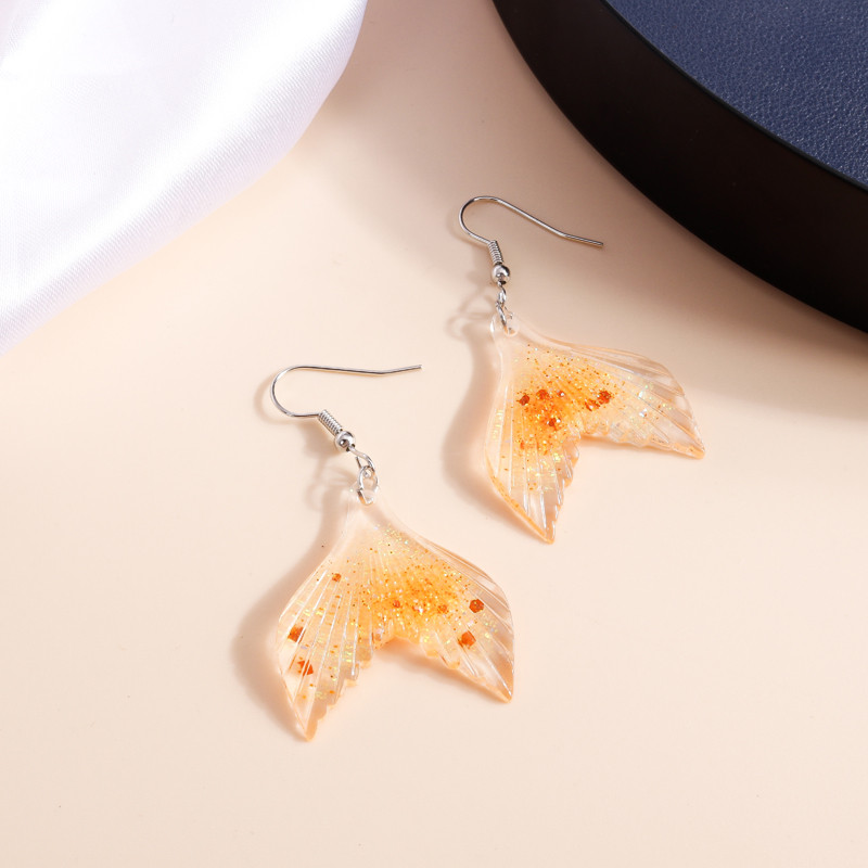 Mermaid Starfish Resin Dangle Earrings Boho Beach Earrings for Women, Summer Vacation Jewelry
