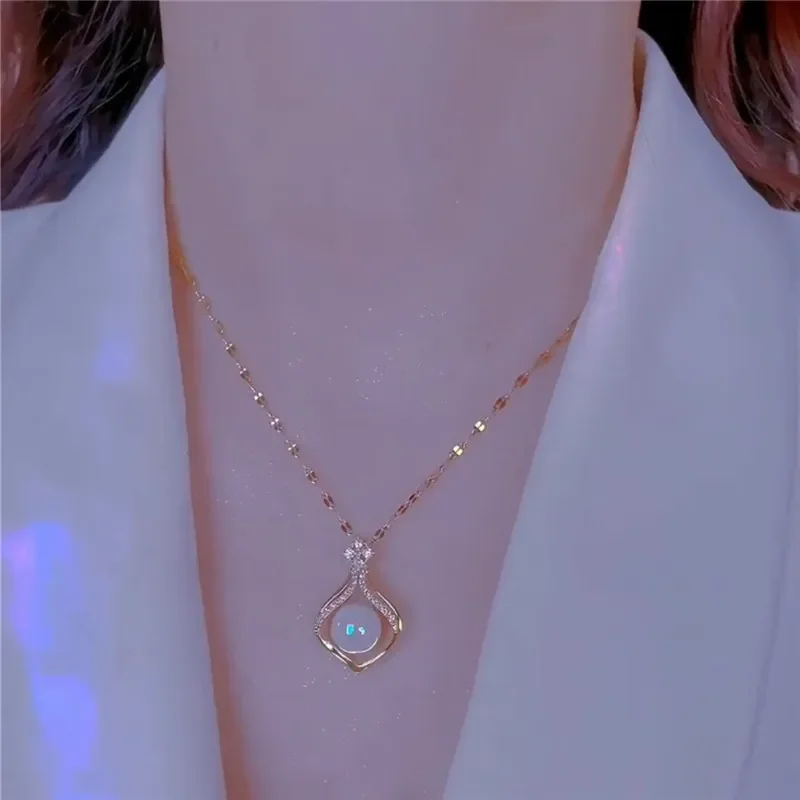 Silver Star Vortex Lariat Necklace for Women Minimalist Clavicle Chain Charm Jewelry