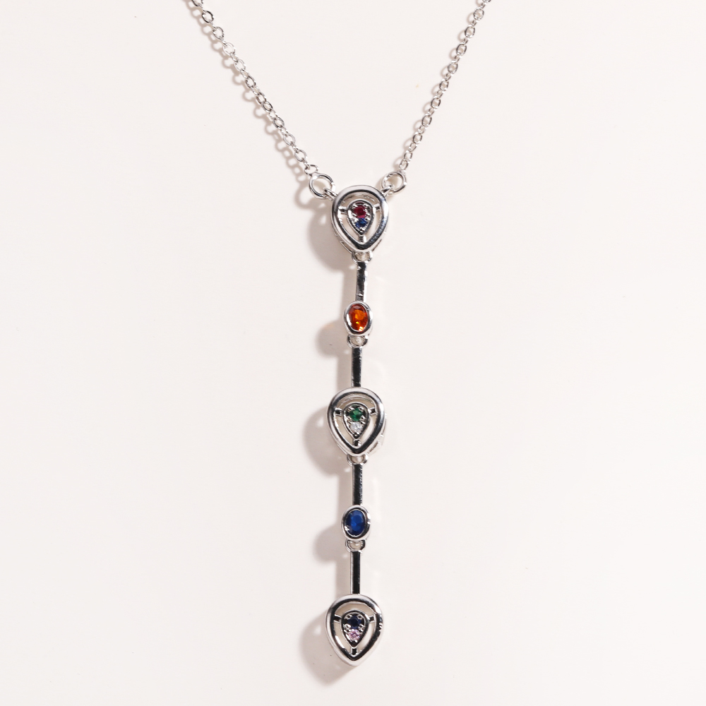 Radiant Rainbow Necklace Stainless Steel Tassel Necklace for Women