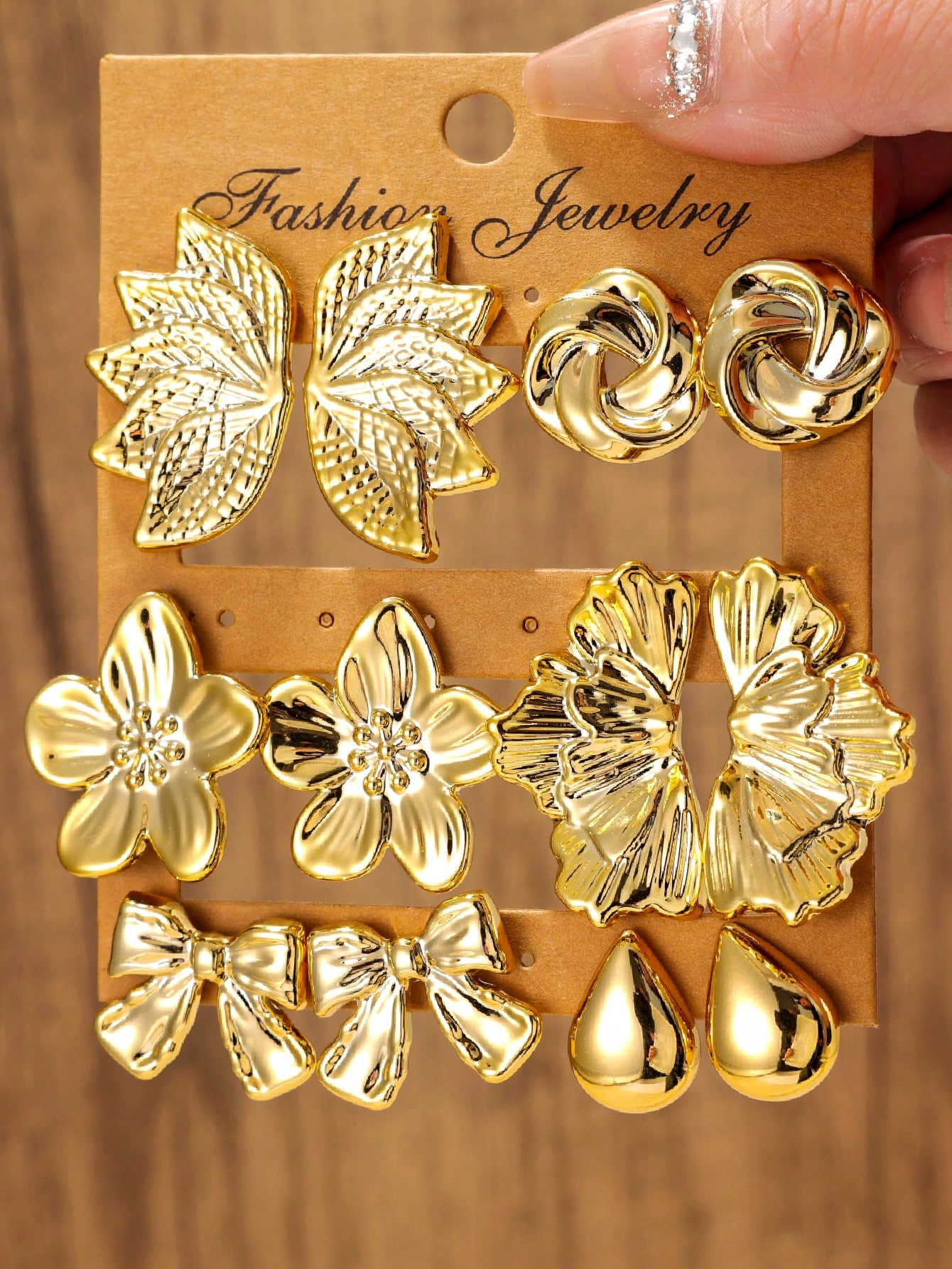 Cute Stud Earrings Set Heart, Bow & Flower Lightweight Fashion Earring Set for Women