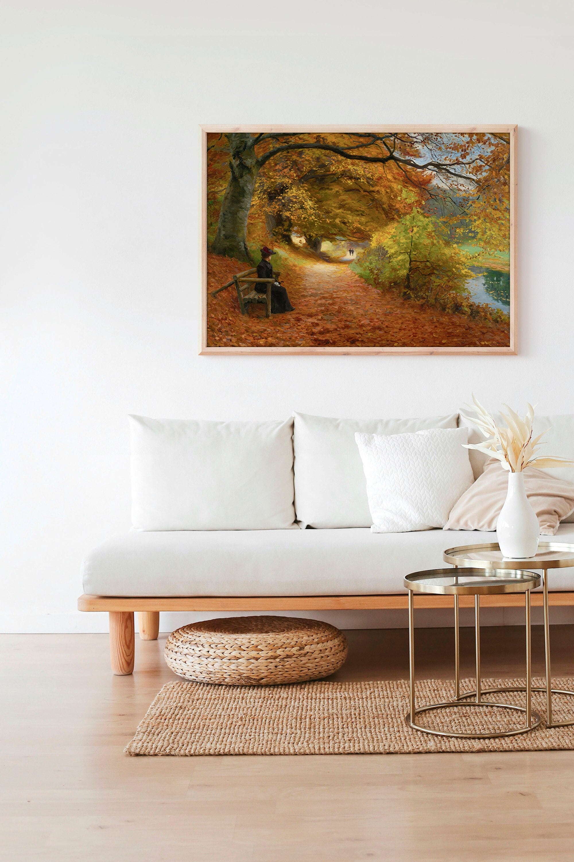 Rustic Autumn Forest Moody Landscape Vintage Painting Cabin | Inspire ...