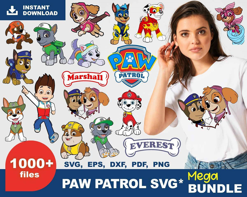 1000 Paw Patrol Bundle, Paw Patrol Bundle Svg, Patrol Svg | Inspire Uplift