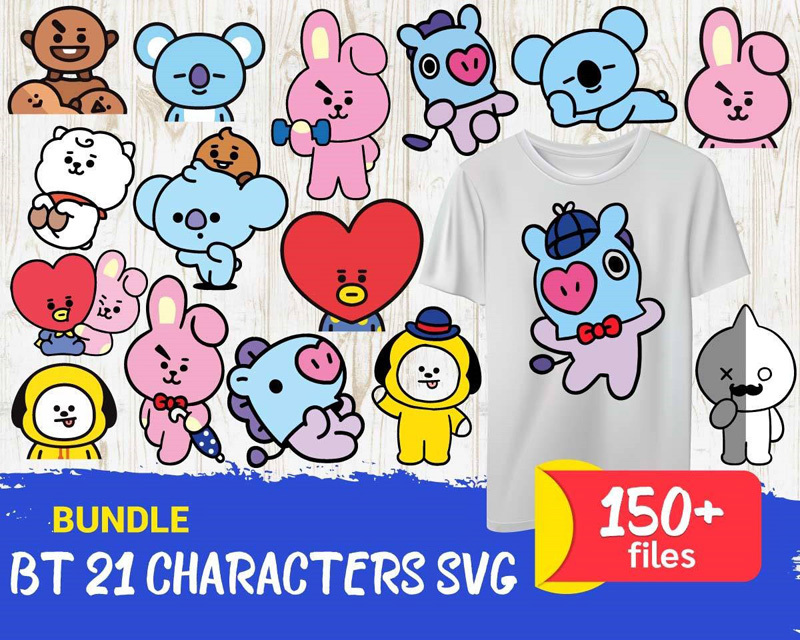 150 BT21 Characters Bundle Svg, Trending Svg, BT21 Svg | Inspire Uplift