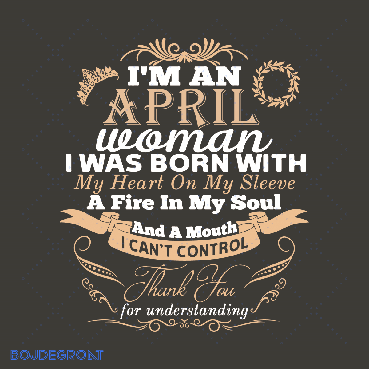 April First Heart Im An April Woman Was Born With Heart On Sleeve Svg, Birthda | Inspire ...