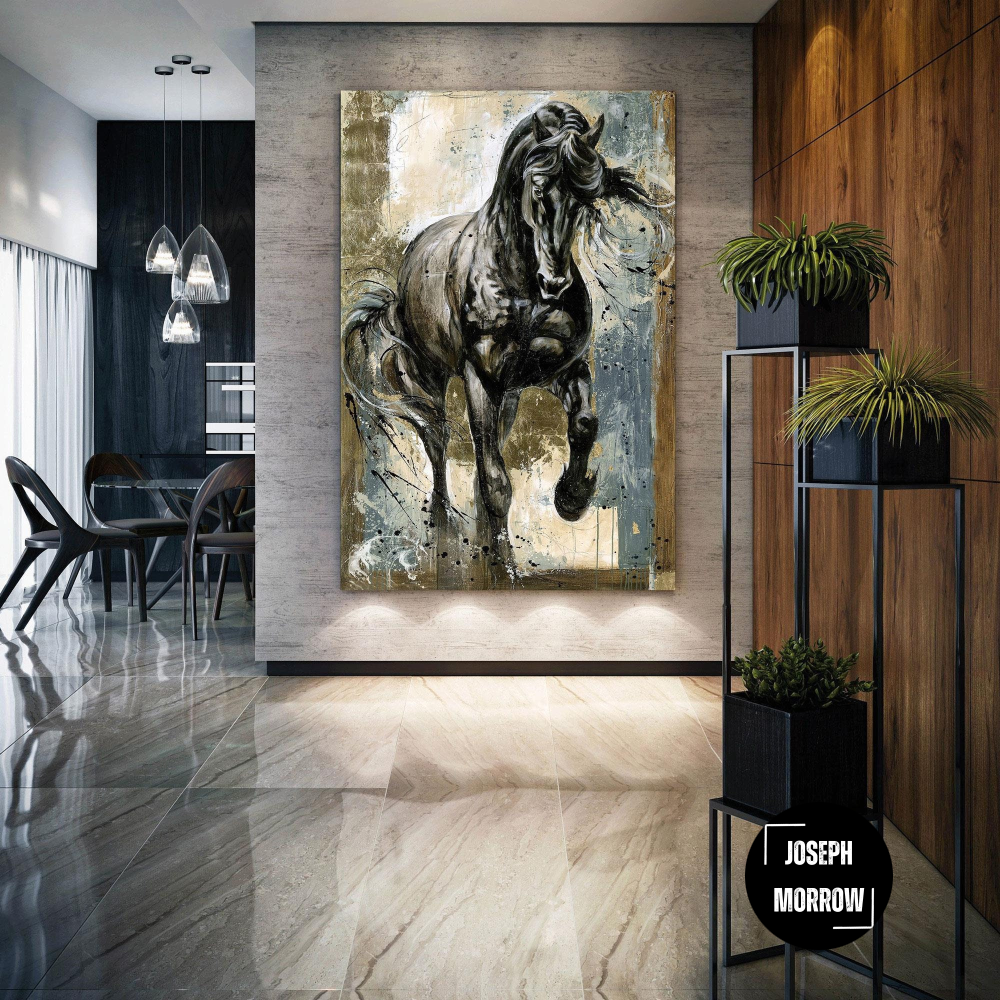 Running Horse Wall Art, Animal Canvas Art, Living Room Wall | Inspire ...