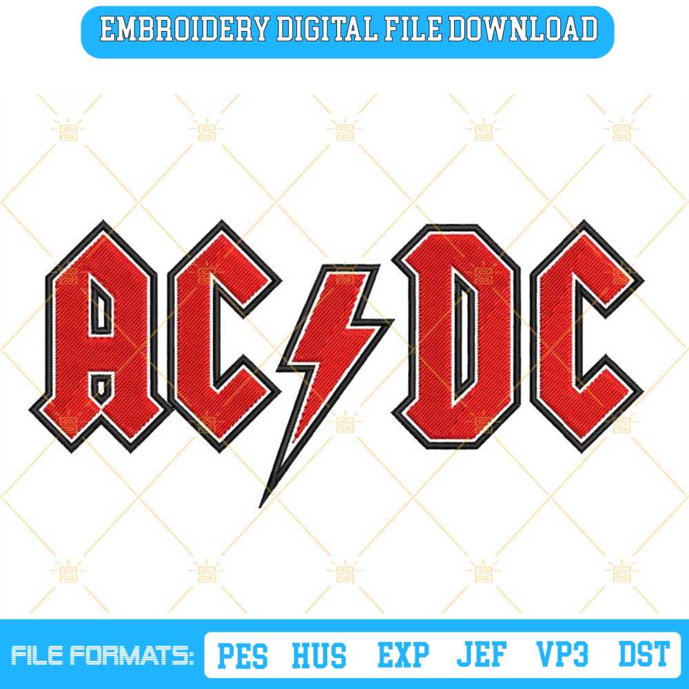 ACDC Logo Embroidery Designs, ACDC Embroidery Design File | Inspire Uplift