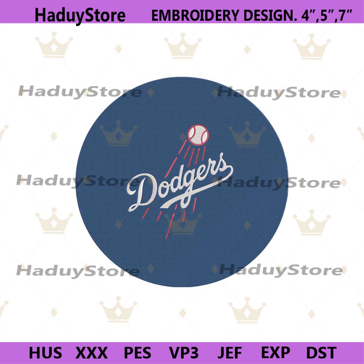LA Dodgers Logo Embroidery Files, MLB