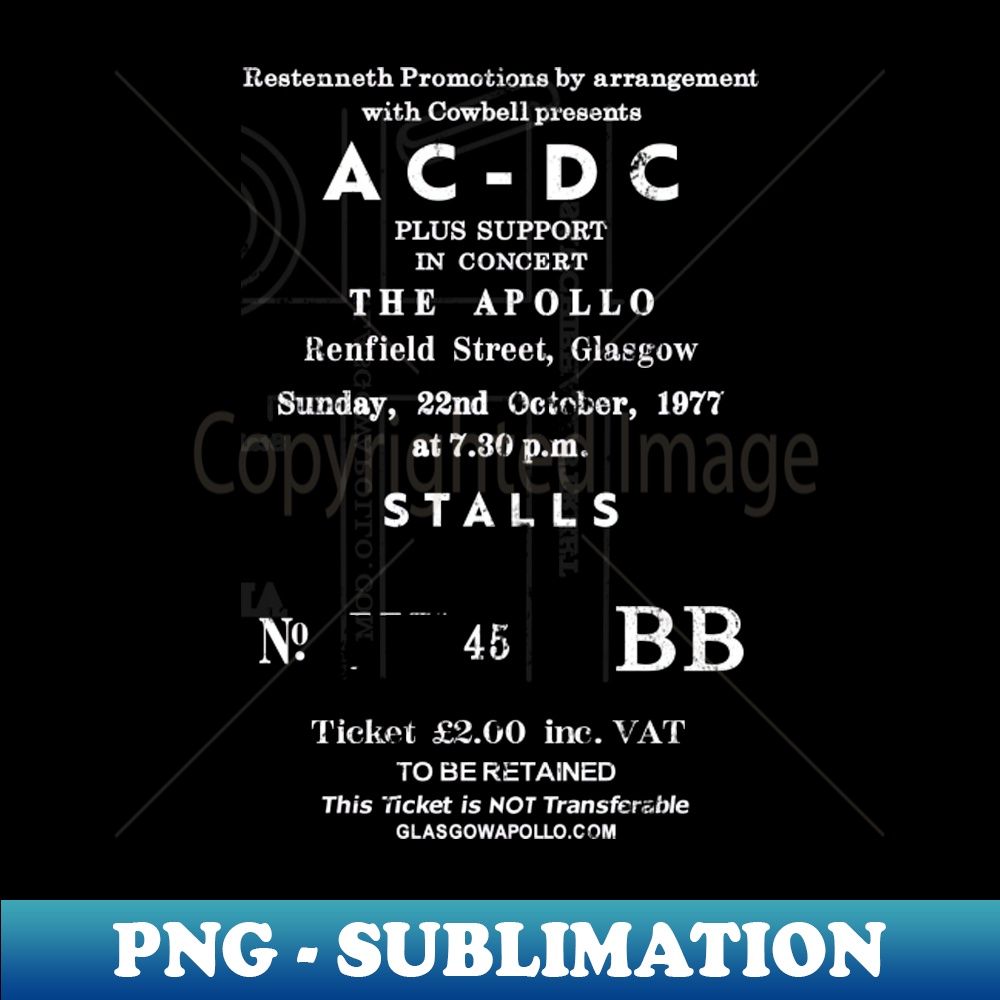 AC-DC Sunday 22nd October 1977 Glasgow Apollo UK Tour Ticket | Inspire ...