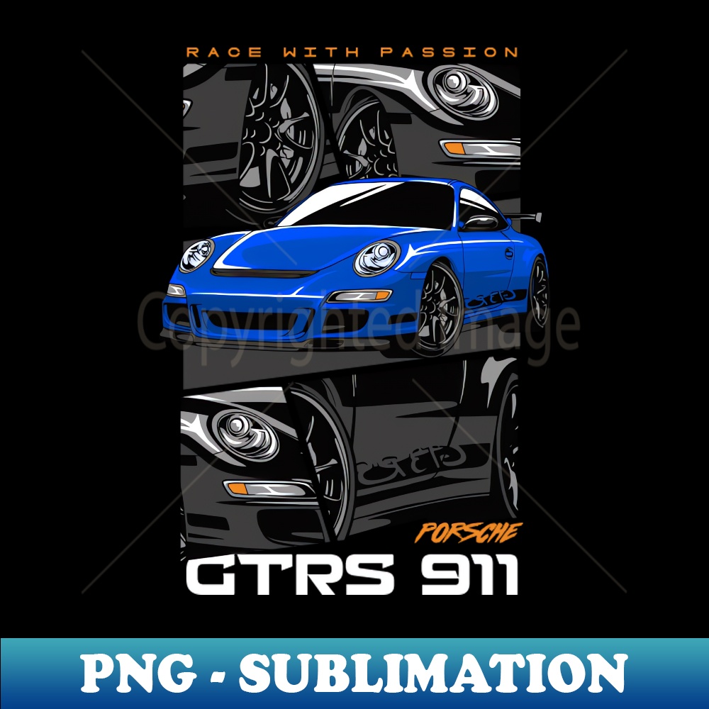 911 GT3 RS Racing Car - PNG Transparent Sublimation File - B - Inspire ...