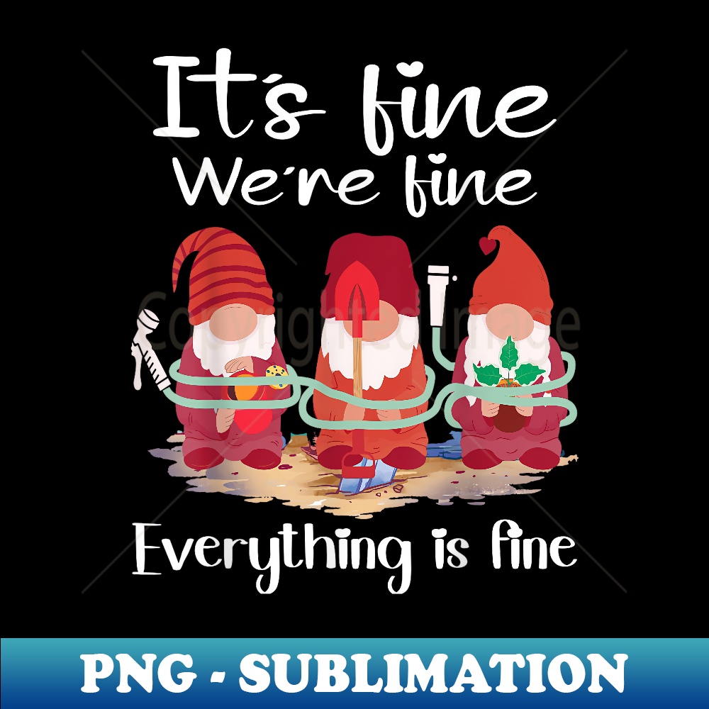 Plus Size Christmas Gnome Shirt - 'It's Fine We're Fine Everything Is Fine' Graphic Tee For Women