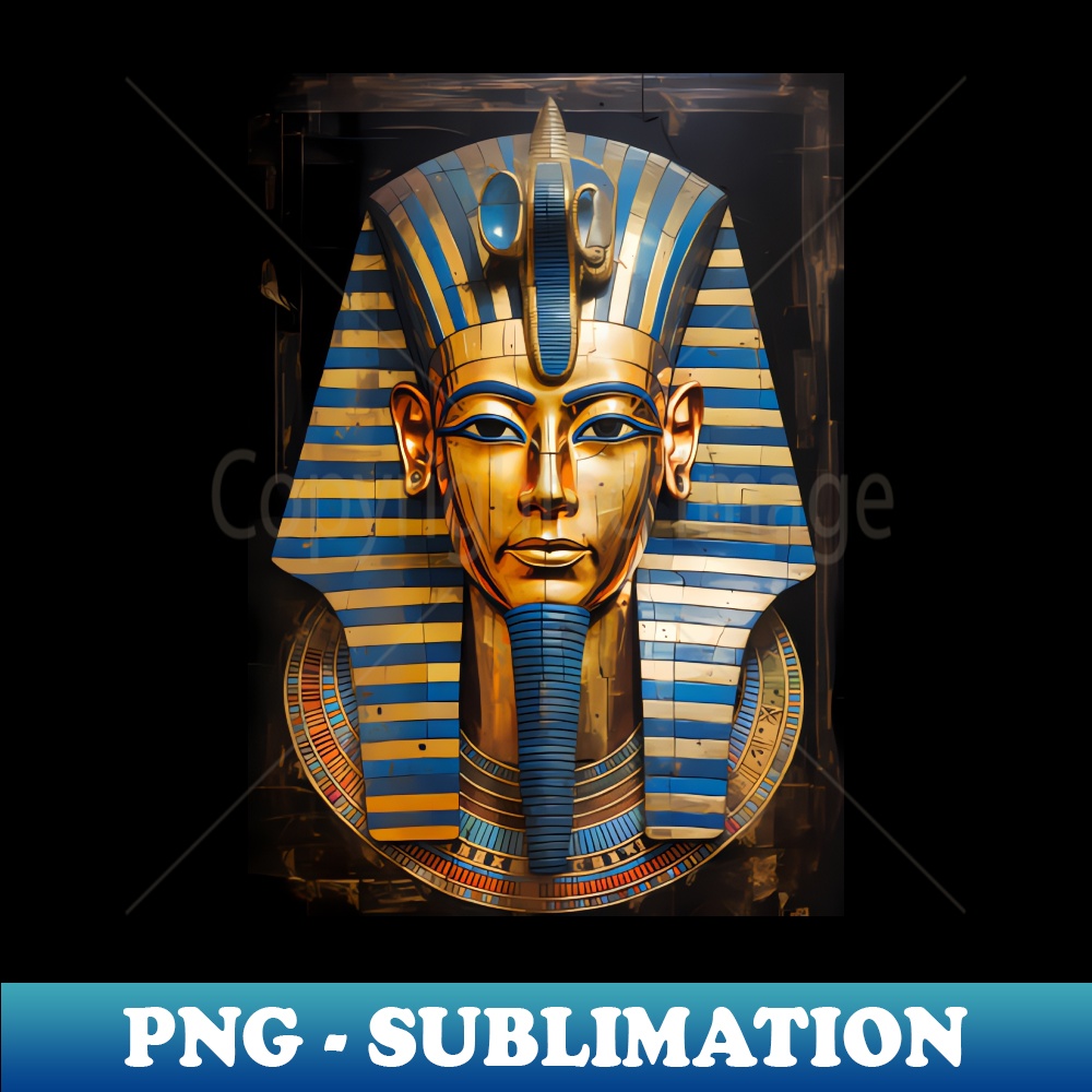 Pharaoh Mask On Papyrus - PNG Transparent Sublimation Design - Inspire ...