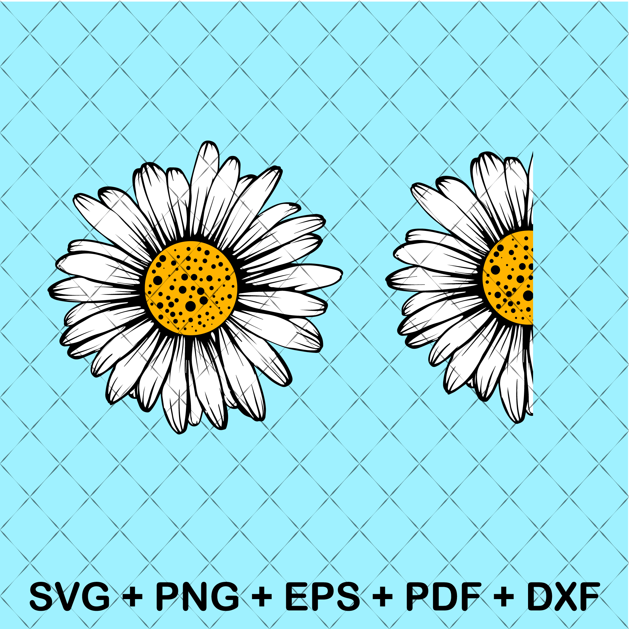 Split Monogram Daisy Daisy Svg, Daisy monogram frame Svg, Split Daisy Svg Half Da | Inspire ...