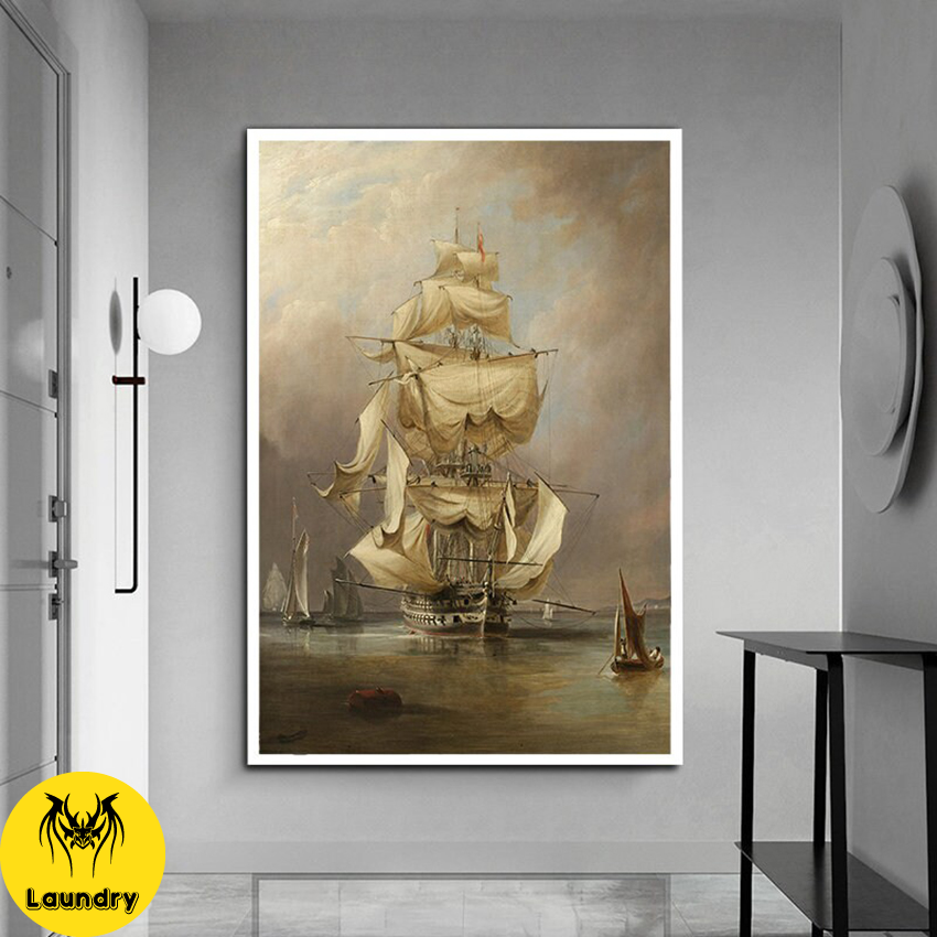 View of ship canvas painting , sailing ship canvas wall art, ships c | Inspire ...