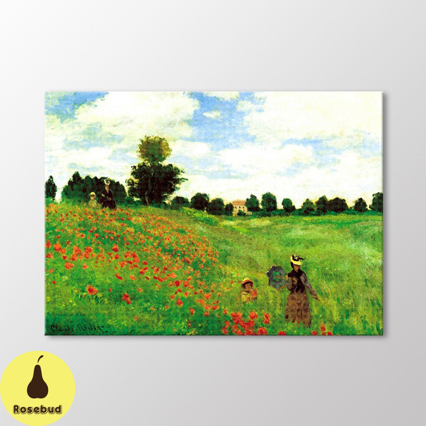 Poppies 1873 by Claude Monet Canvas Wall Art | Inspire Uplift