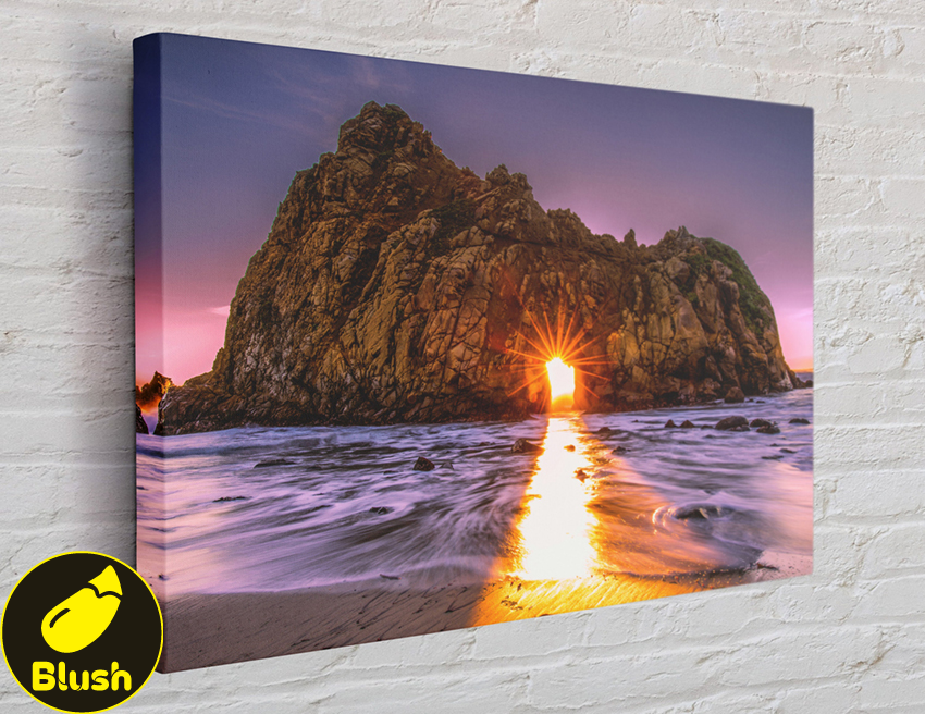 Keyhole Arch Sunset at Pfeiffer Beach Canvas, Canvas Wall Ar | Inspire ...