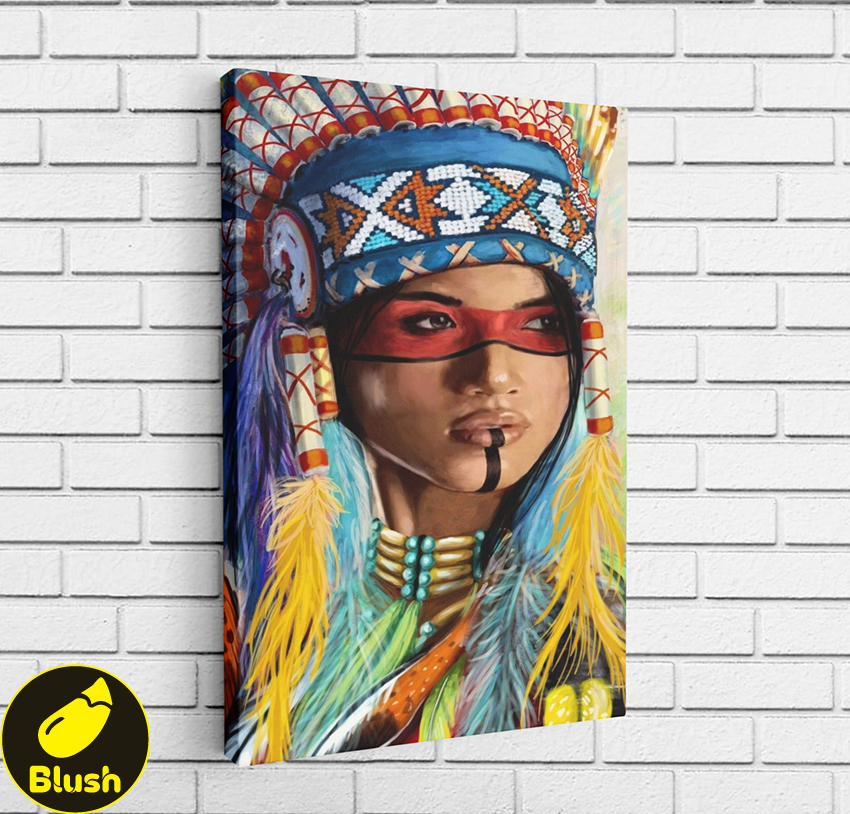 Native American Woman Canvas, Wall Art Canvas Design, Home D | Inspire ...