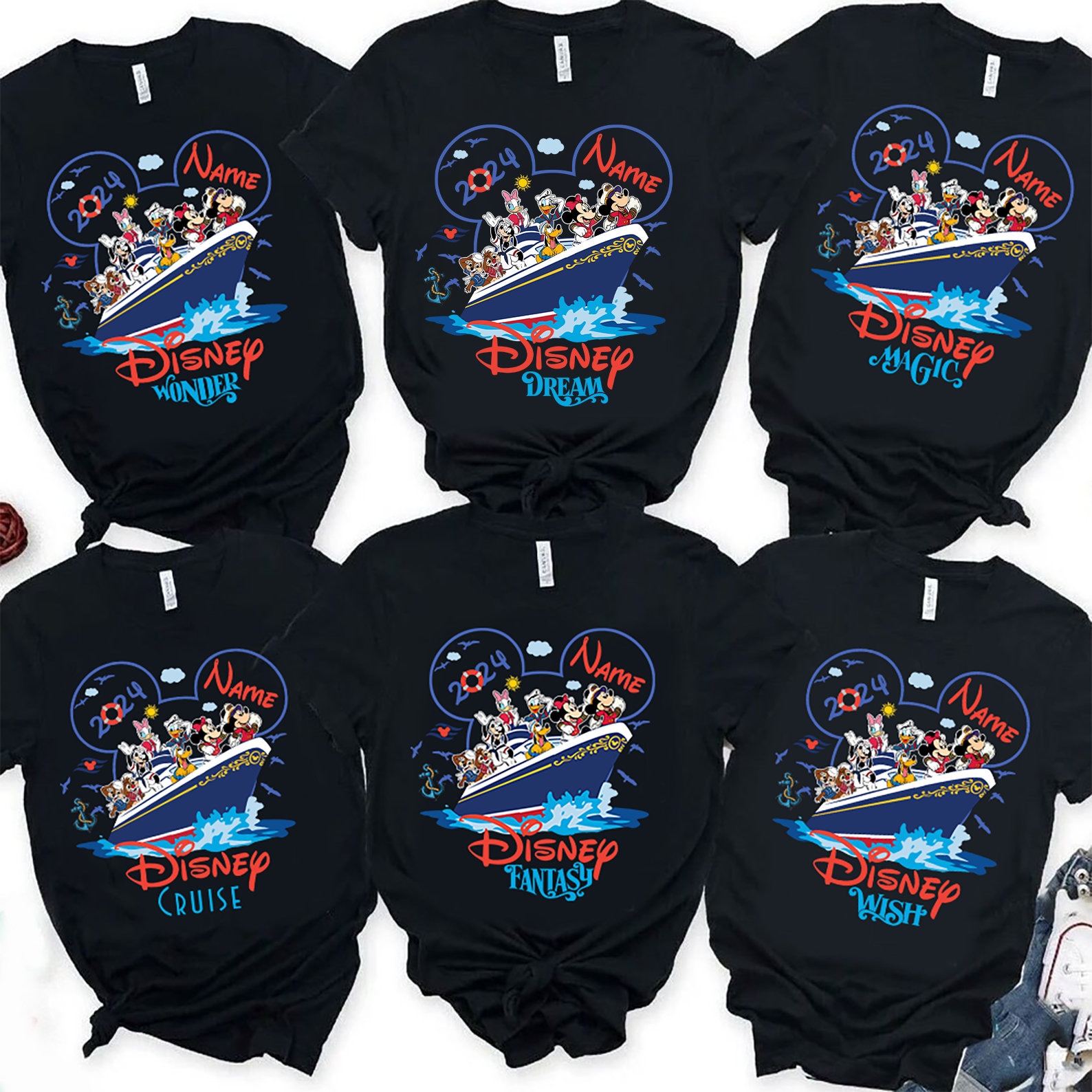 Custom Mickey and Friends Disney Cruise Line 2024 Shirt, Fam