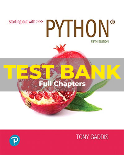 Test Bank for Starting out with Python 5th Edition Gaddis | Inspire Uplift