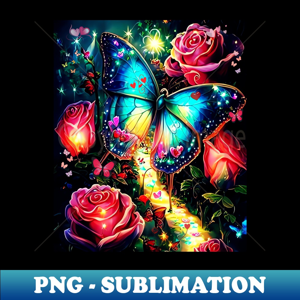 Butterflies Roses Flowers And Stars - High-Resolution PNG Su | Inspire ...