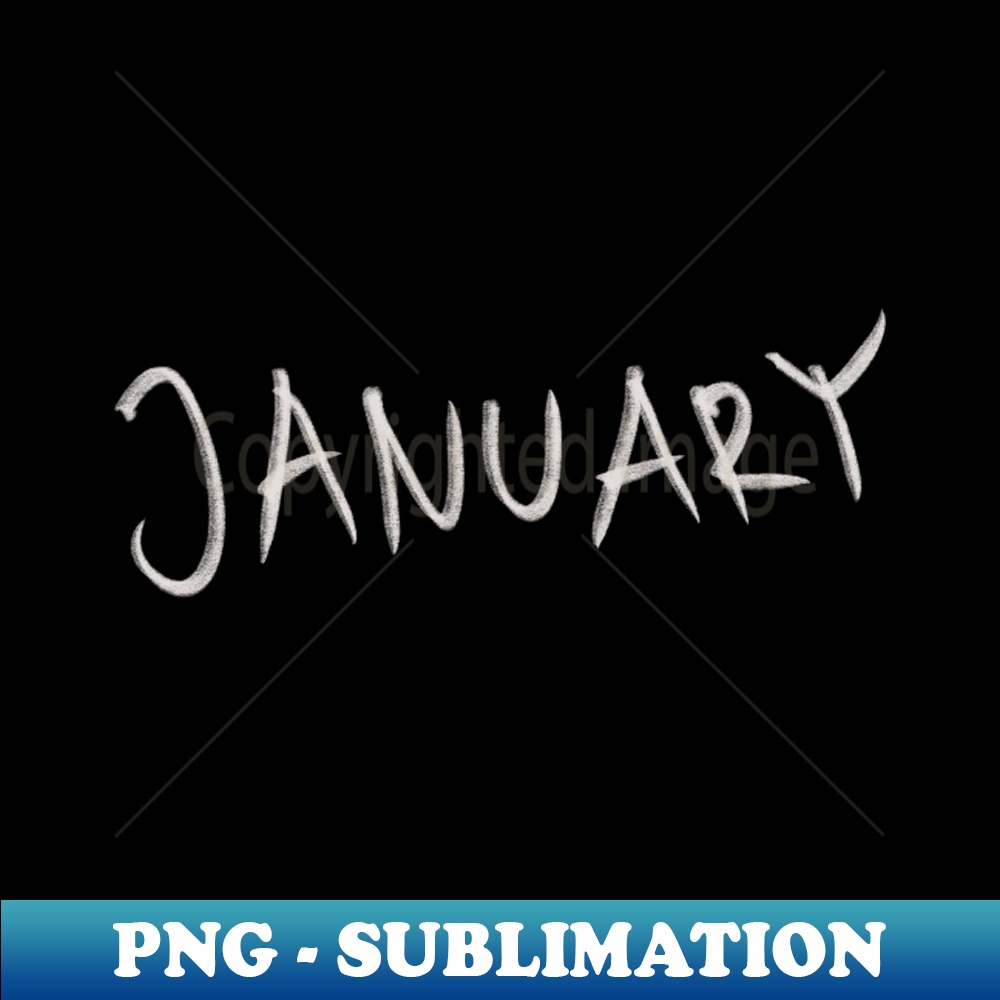 Hand Drawn January Month - PNG Sublimation Digital Download - Inspire ...