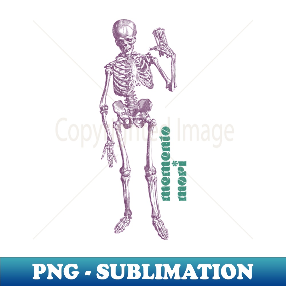 Memento Mori Vintage Stoic Skeleton Illustration Graphic