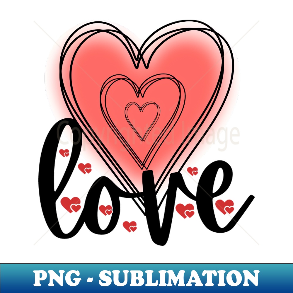 Love Hearts Valentines Day - PNG Transparent Sublimation Des - Inspire ...
