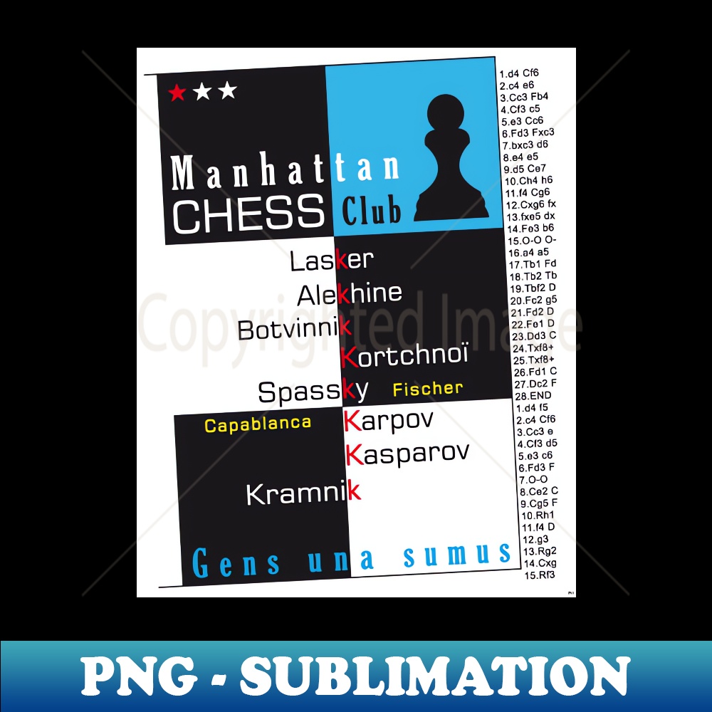 Manhattan New York Chess Club USA Travel Vintage Poster - Ex | Inspire ...
