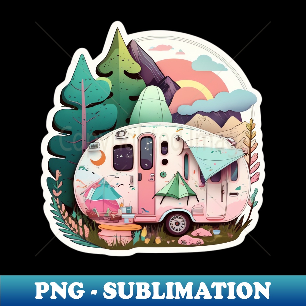 Pink Retro RV Camper - Premium PNG Sublimation File - Defyin | Inspire ...