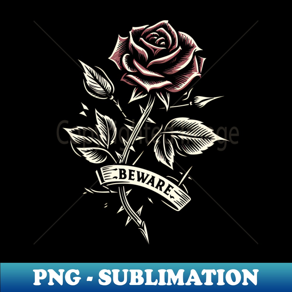 Bewitching Thorns Gothic Rose - PNG Transparent Digital Down - Inspire ...