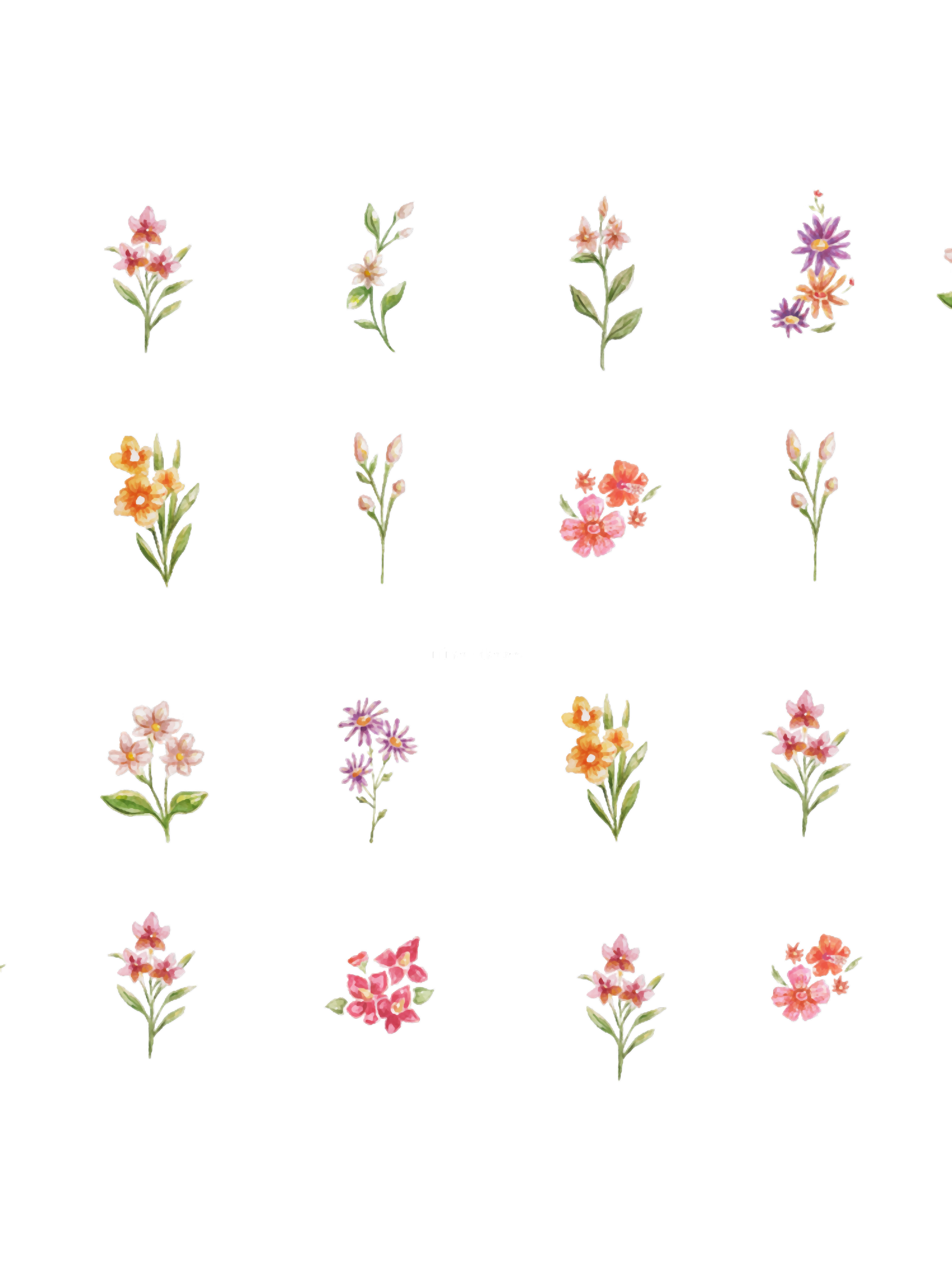 Small Flower Different Color tiny different watercolor flowers | Inspire Uplift