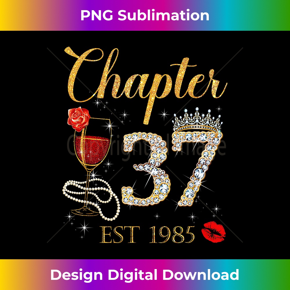 Chapter 37 Years EST 1985 37th Birthday Red Rose Wine Crown