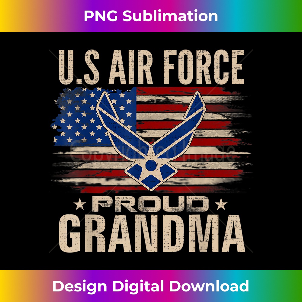Proud Air Force Grandma License Plate Frame - Chrome With Color Inserts