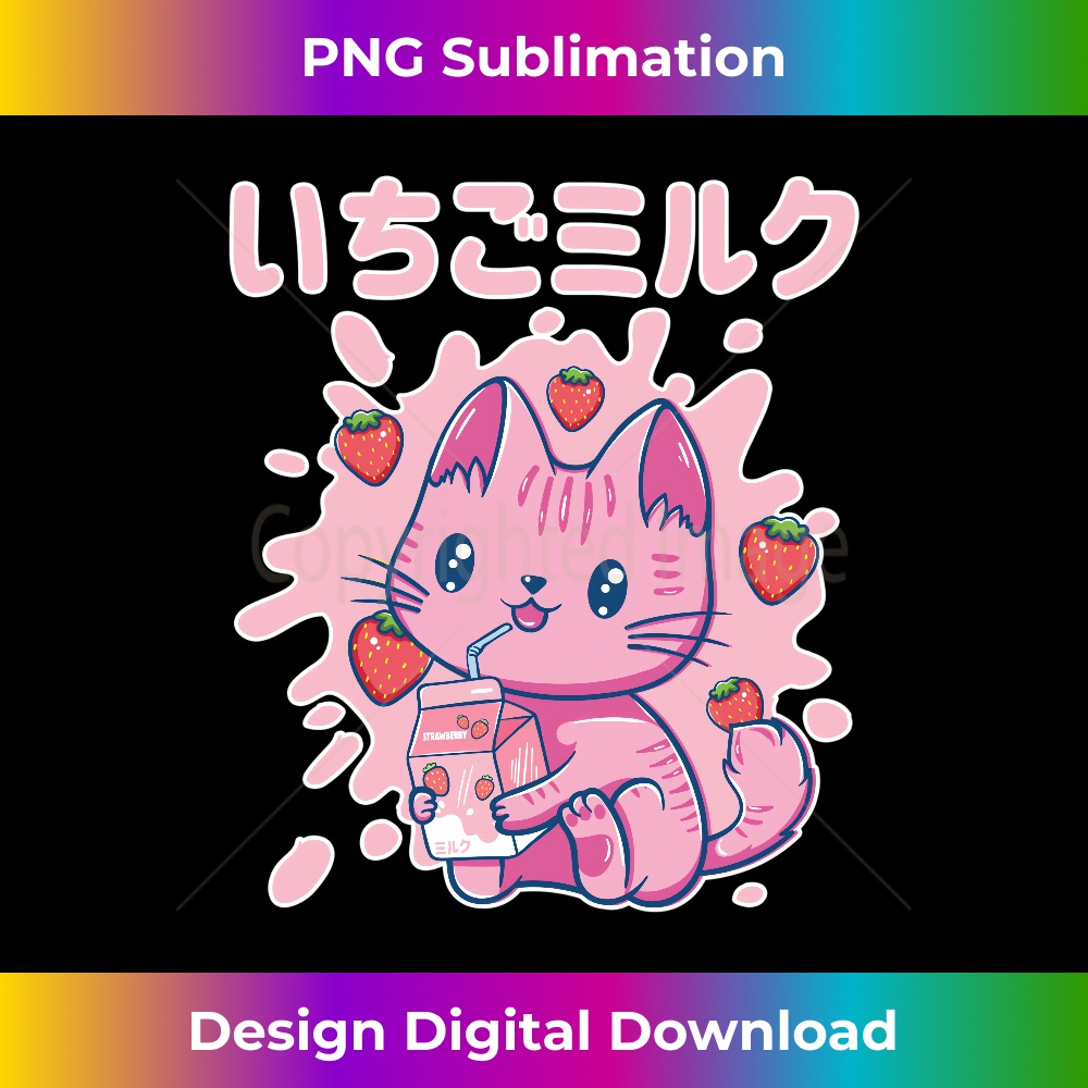 Chibi Kitten Kawaii Cat Japanese Strawberry Milk Drink Long Inspire