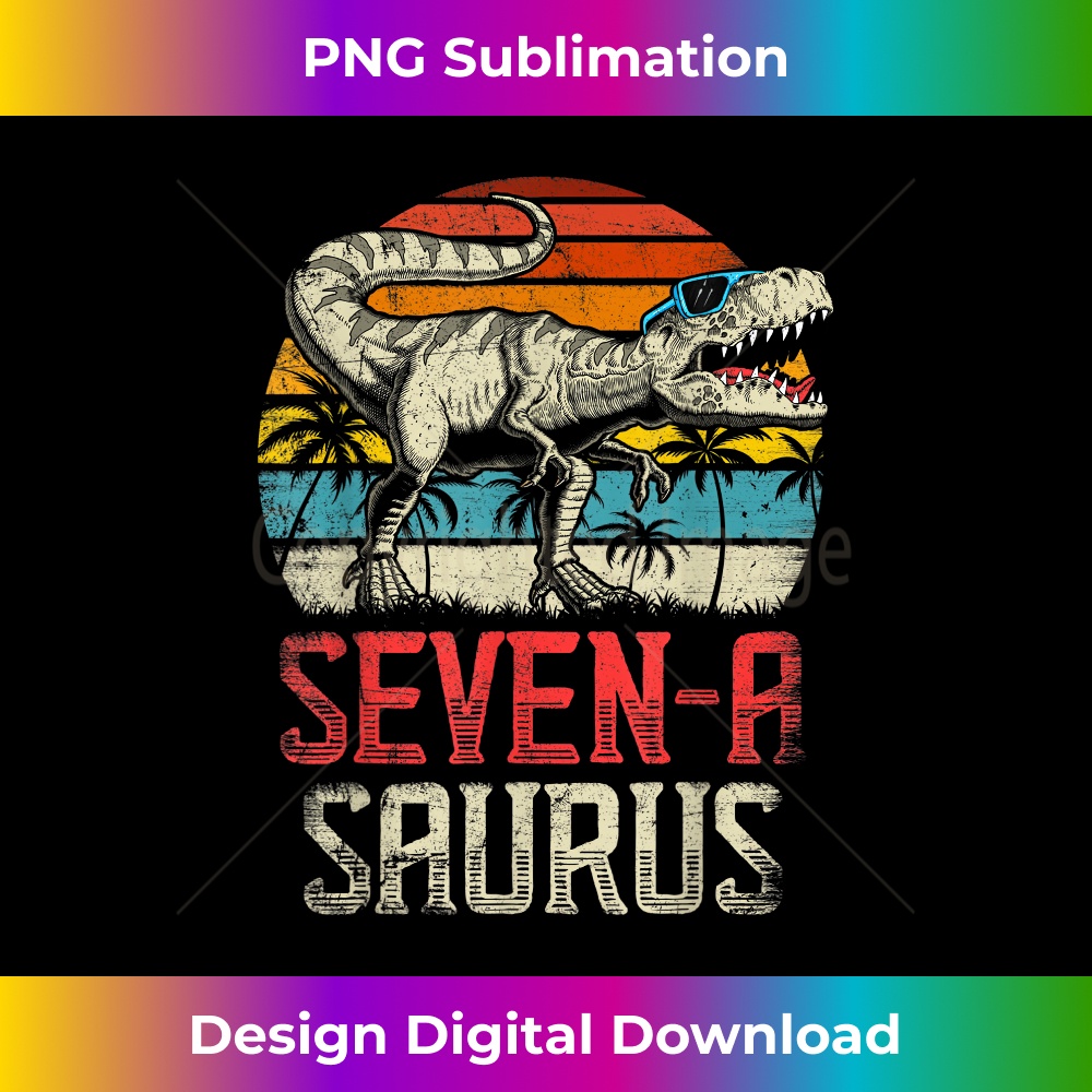 Seven a Saurus 7th Dinosaur Birthday T Rex 7 Years Old Dino | Inspire ...
