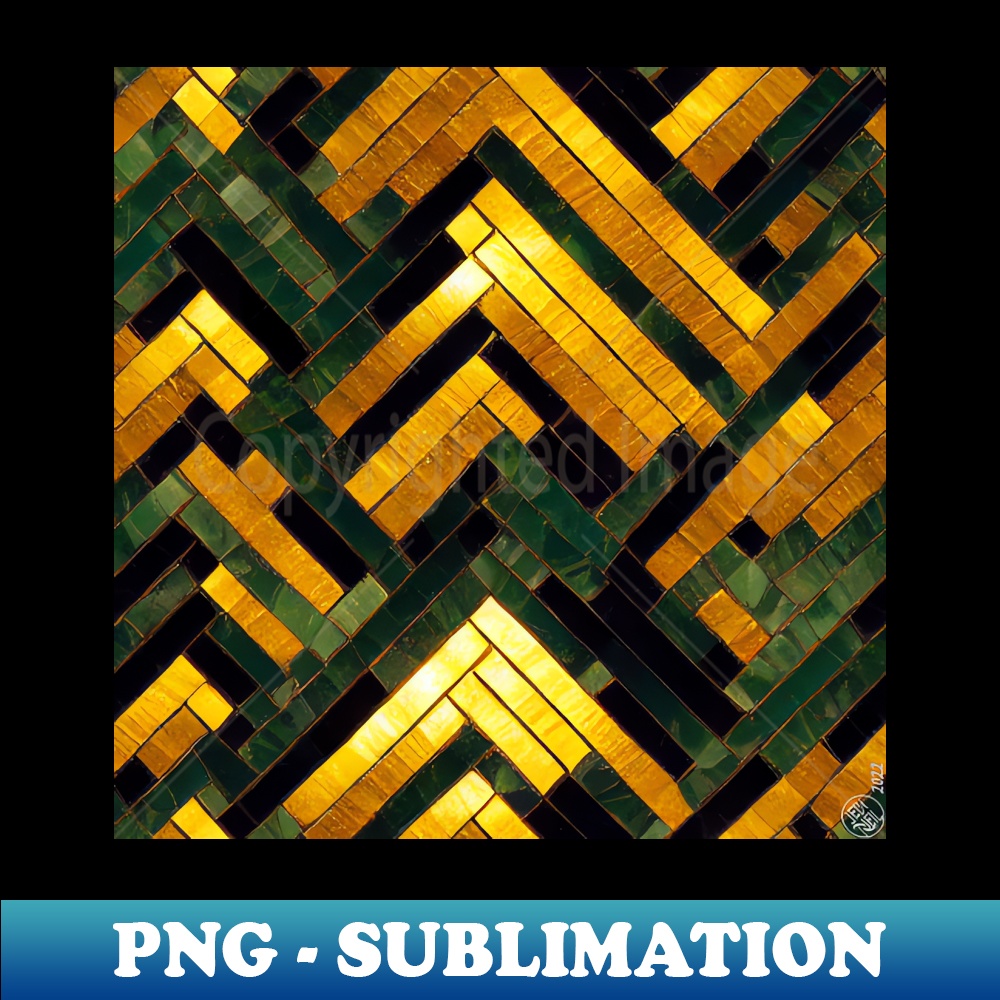 Gold and Jade Mosaic Inlay - Seamless Pattern Design | Inspire Uplift