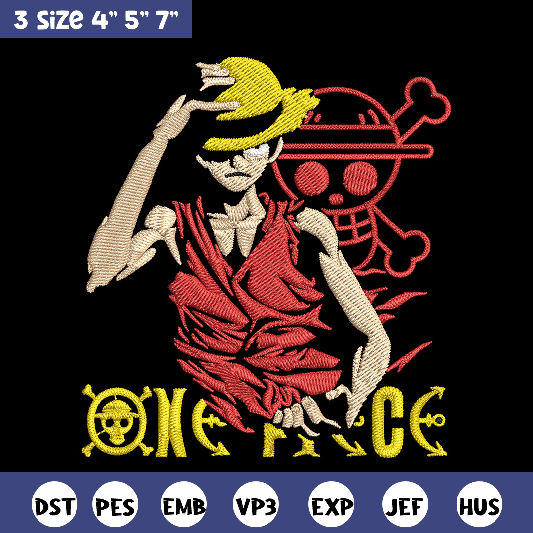 Luffy poster Embroidery Design, One piece Embroidery, Embroi Inspire