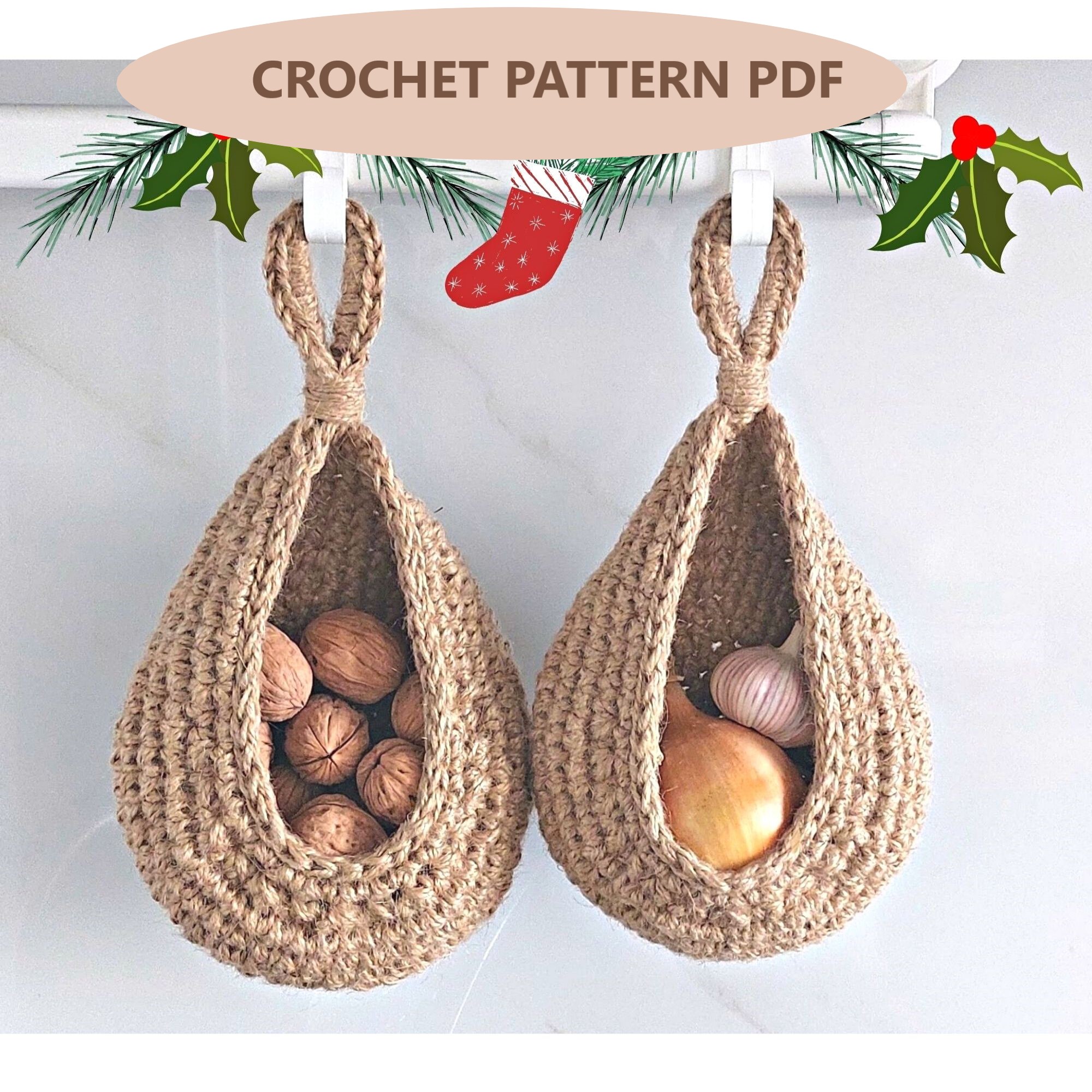 Crochet pattern PDF Wall hanging basket | Inspire Uplift