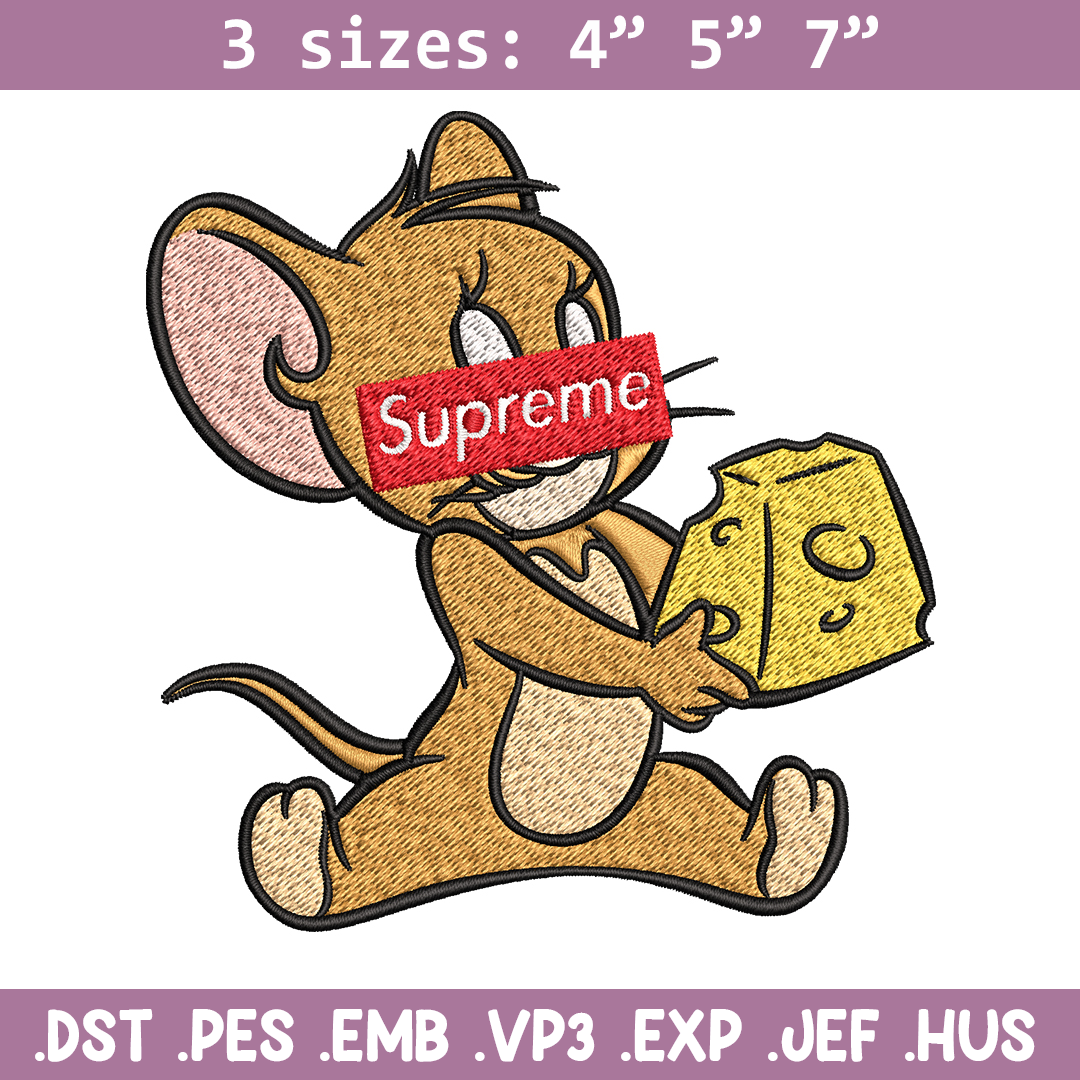 Supreme Cartoon Jerry Embroidery design, Disney cartoon Embr | Inspire ...
