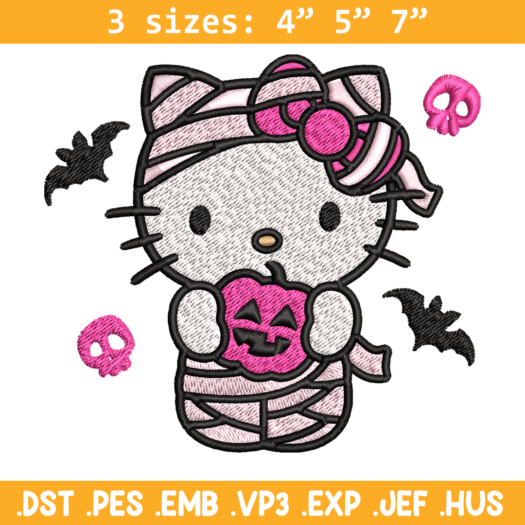 Hello Kitty Mummy Embroidery design, Hello Kitty Embroidery, Inspire