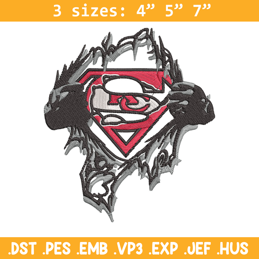 Kansas city chiefs superman symbol embroidery design chiefs inspire