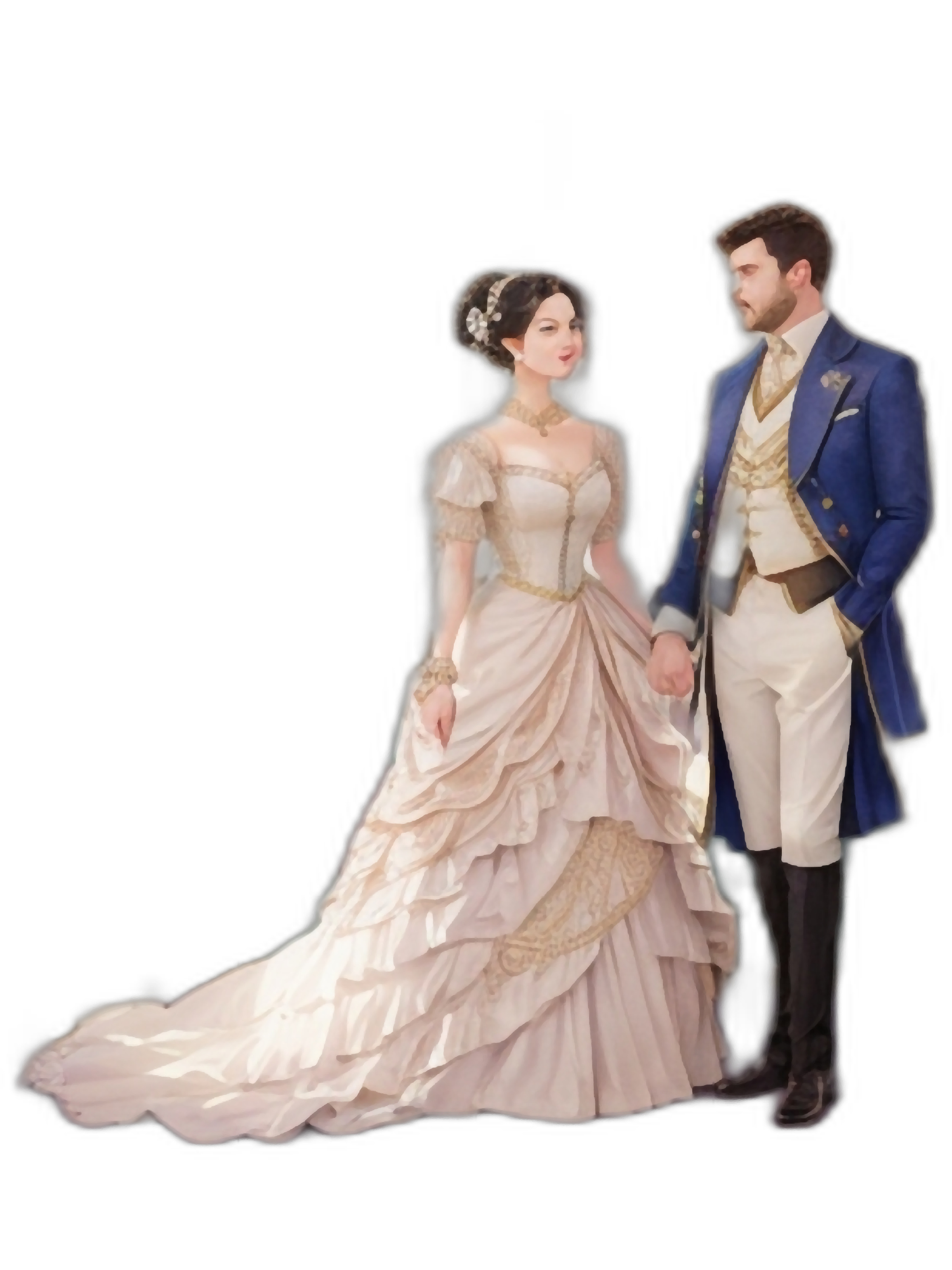A watercolor painting of Daphne and Simon, Bridgerton netfli Inspire