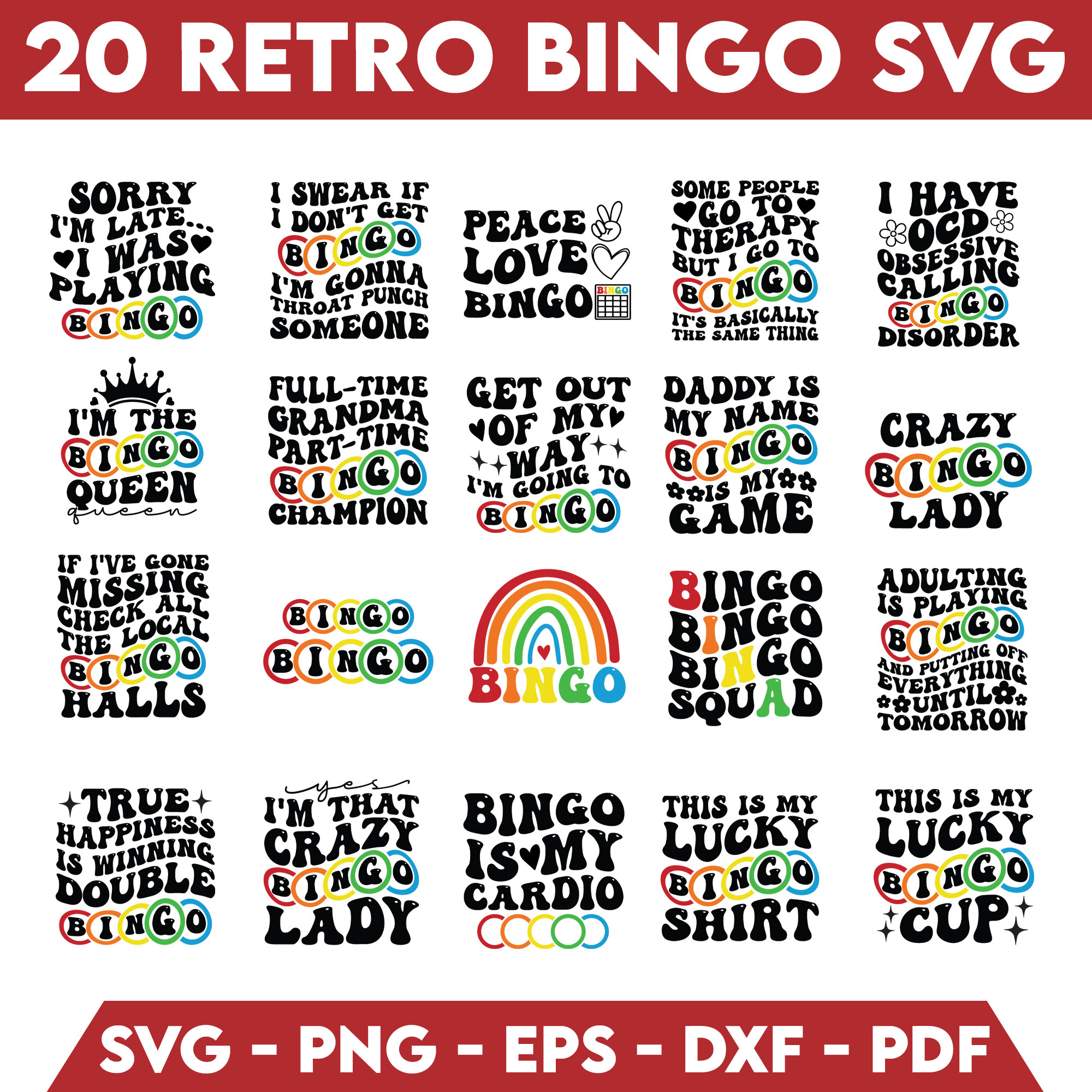 Bingo SVG Bundle Bingo SVG Bingo Player SVG Bingo Lady svg B | Inspire
