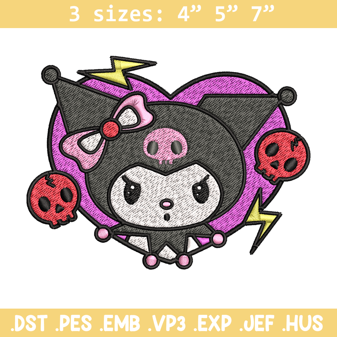 Kuromi Embroidery design, Hello Kitty Embroidery, cartoon de | Inspire ...