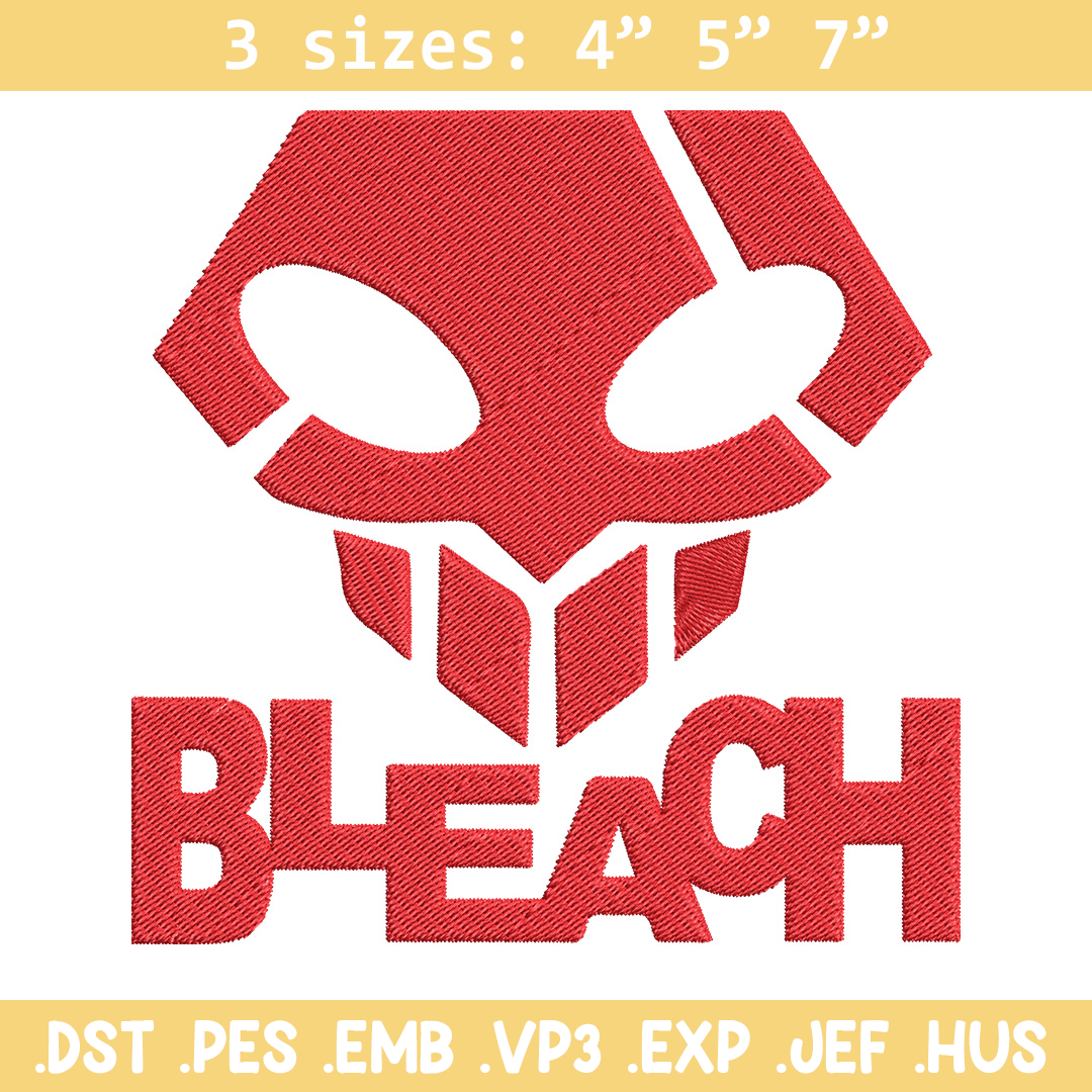 Bleach logo Embroidery Design, Bleach Embroidery, Embroidery Inspire