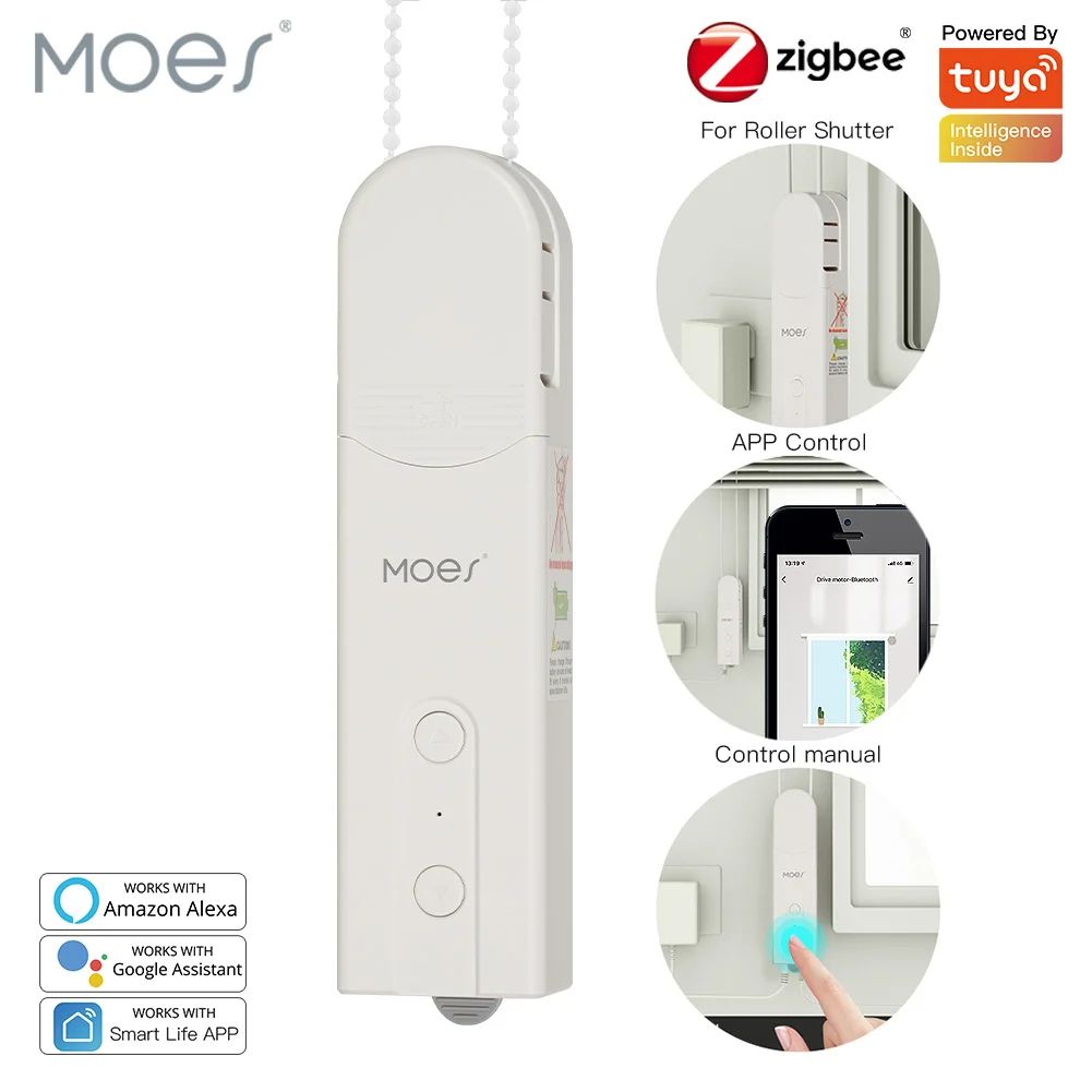 ZigBee Smart DIY Motorized Roller Blinds Drive Motor, Tuya App, Alexa & Google Home Compatible