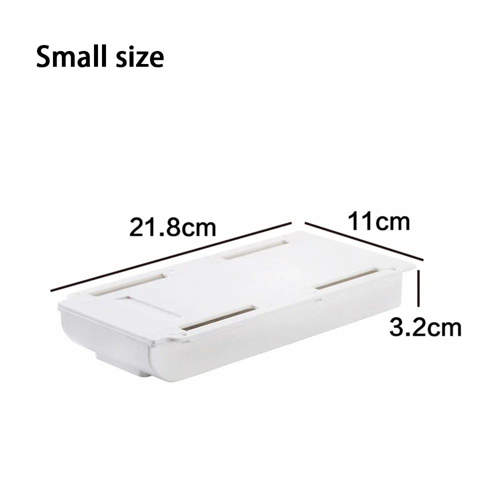 Hidden Storage Box, Self-Adhesive Desk Drawer Organizer for Stationery & Cosmetics